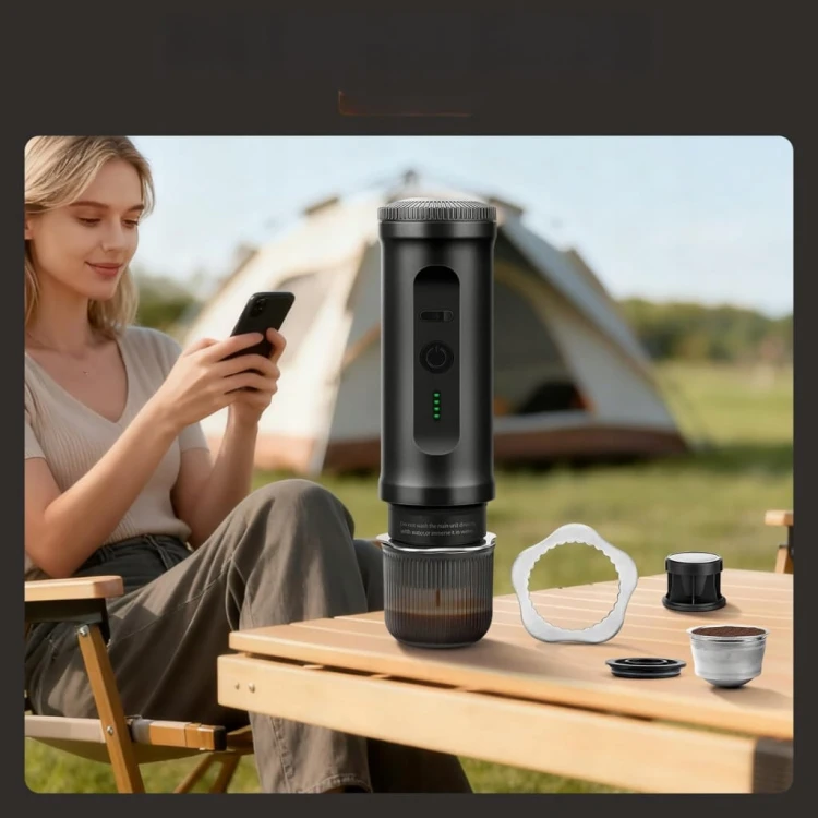 Przenośny ekspres do kawy 2w1 20 bar USB-C 65 ml kapsułki NS kawa mielona