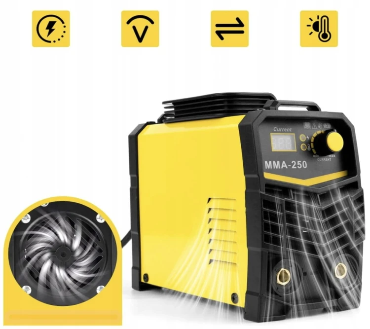 Spawarka Inwertorowa 250A IGBT MMA Zestaw Akcesoria Maska Mocna 220V