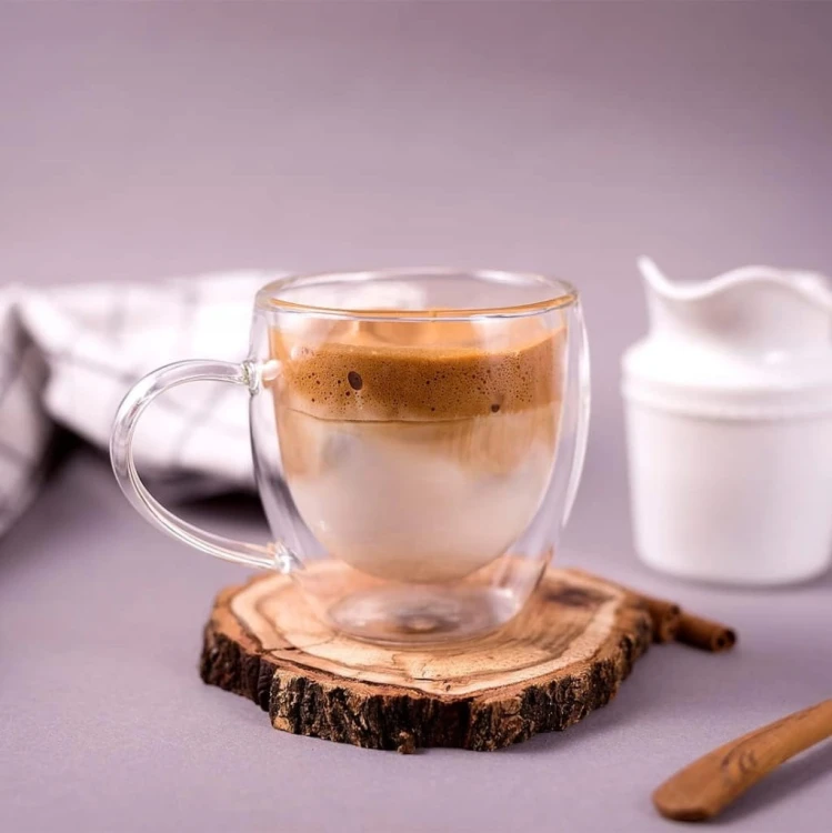 Zestaw 4 szklanek kubków termicznych 250ml Podwójne ścianki Kawa Herbata