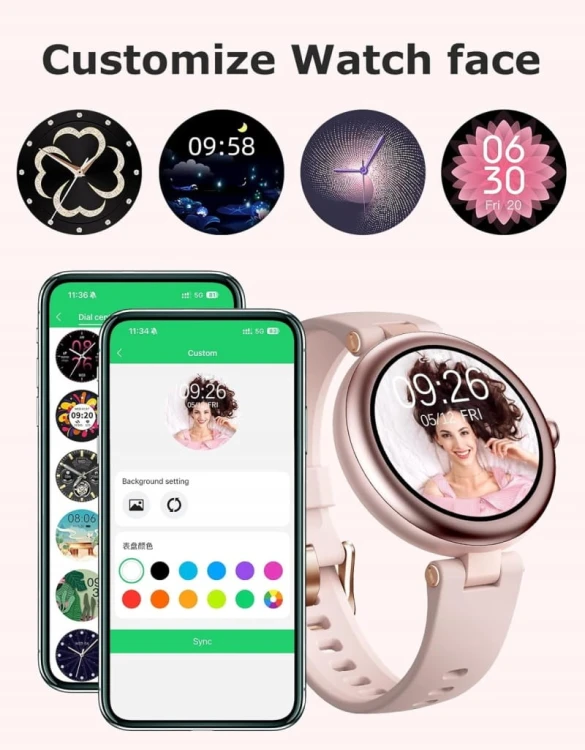 Smartwatch Damski Różowy Zegarek Krokomierz Puls Pulsoksymetr Shang Wing