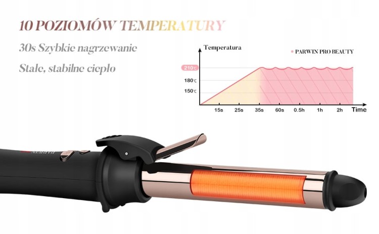 Lokówka do włosów obrotowa automatyczna loki PARWIN PRO BEAUTY