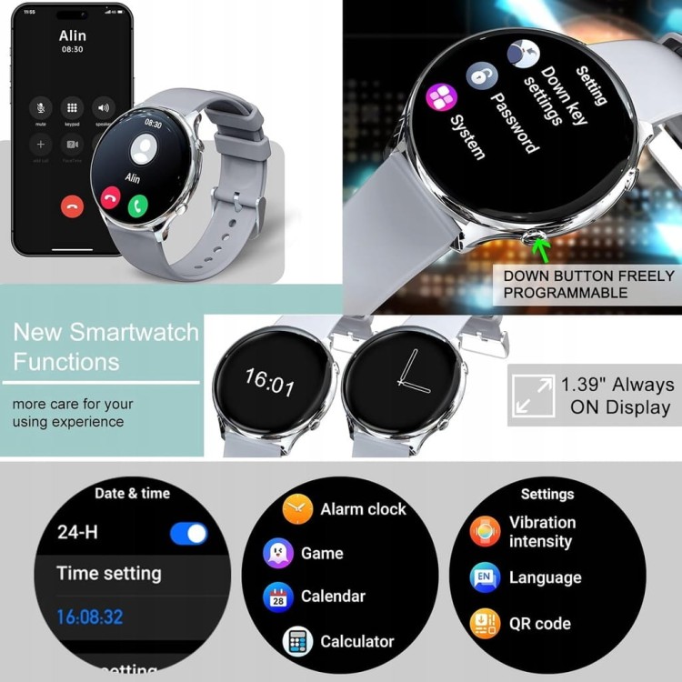 SMARTWATCH ZEGAREK POLSKIE MENU ROZMOWY SPORT SMART WATCH