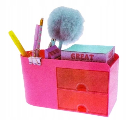 Organizer na biurko z przegródkami różowy 20 x 9,5 x 10,5 cm