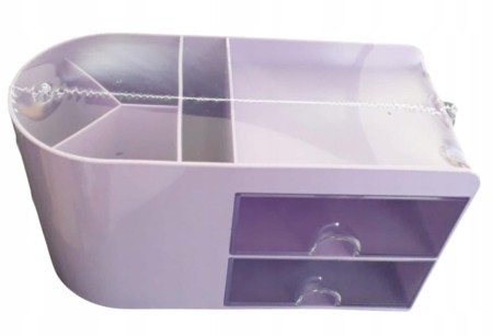 PLASTIKOWY ORGANIZER NA BIURKO. 2 SZUFLADKI. MIEJSCE NA KARTECZKI