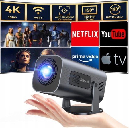 Projektor rzutnik android wifi Bluetooth 4K Full HD smart TV 1080p 150"