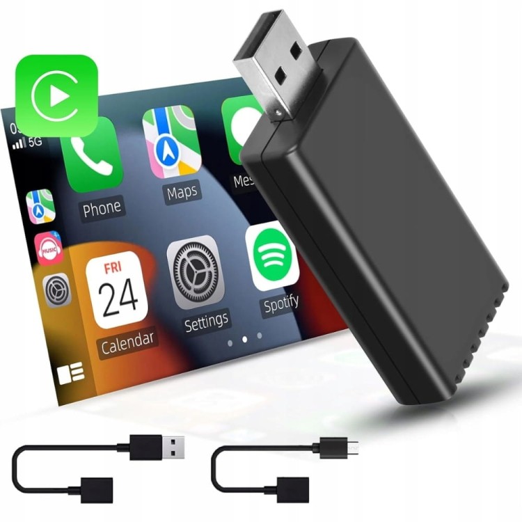 Podofo Bezprzewodowy Adapter CarPlay – Plug & Play dla iPhone'a