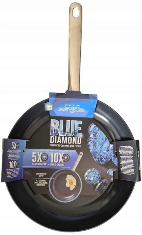 Patelnia tradycyjna 28cm non-stick Gaz Płyta Indukcja bez PFAS Blue Diamond