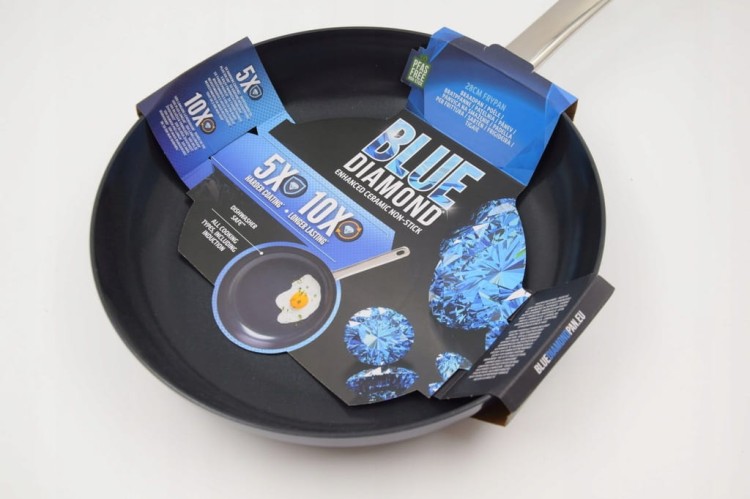Patelnia tradycyjna 28cm non-stick Gaz Płyta Indukcja bez PFAS Blue Diamond