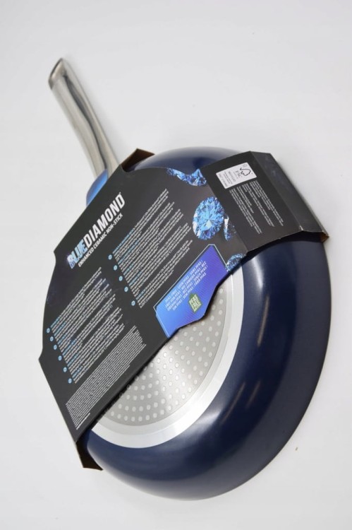 Patelnia tradycyjna 28cm non-stick Gaz Płyta Indukcja bez PFAS Blue Diamond