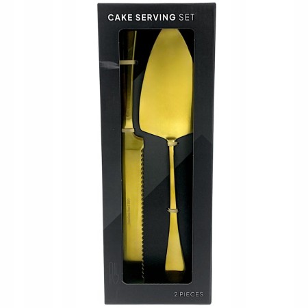 Cake Serving Set Zestaw do serwowania ciasta Łopatka + nóż 30cm złote
