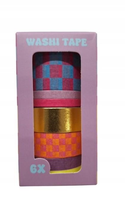 WASHI TAPE 6 szt/kpl taśma dekoracyjna, klejąca diy rękodzieło,