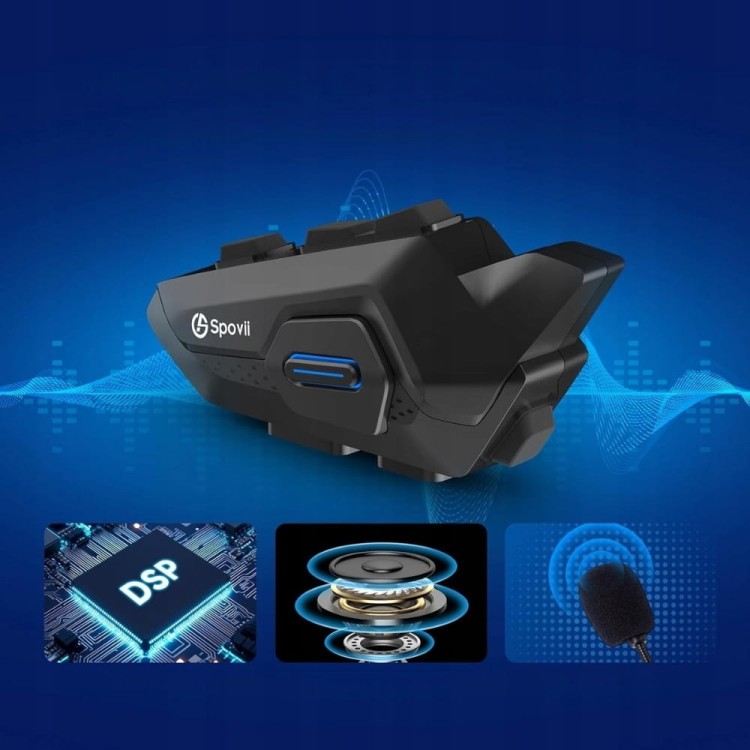 2x interkom motocykowy Spovii H9 Bluetooth 5.1 bezprzewodowy