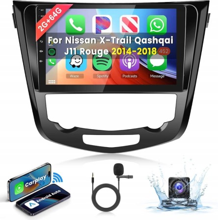 Radio samochodowe 2-din, stacja multimedialna do Nissan X-Trail, Qashqai